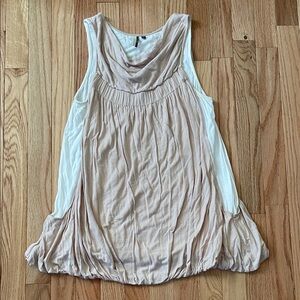 Y2K Miss Me Sleeveless Top Womens Medium Cream White Draped Cowl Neck Tank Top